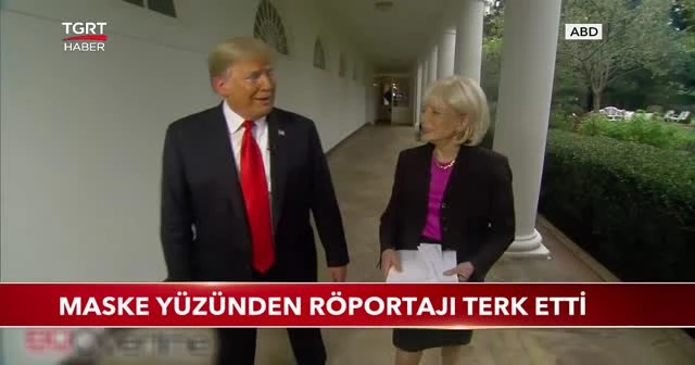 Maske yüzünden röportajı terk etti