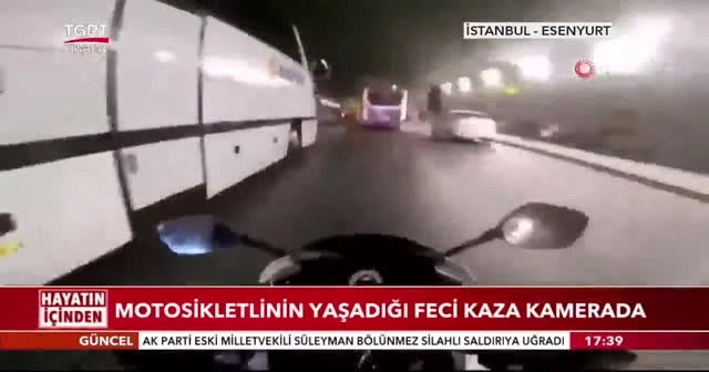 Motosikletlinin yaşadığı feci kaza kamerada