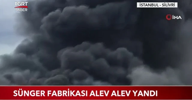 Sünger fabrikası alev alev yandı