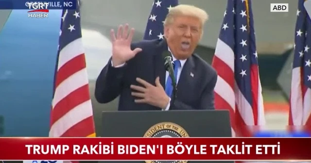 Trump rakibi Bıden'ı böyle taklit etti