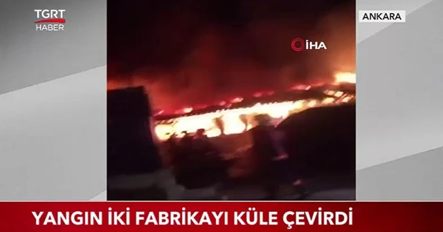 Yangın iki fabrikayı küle çevirdi