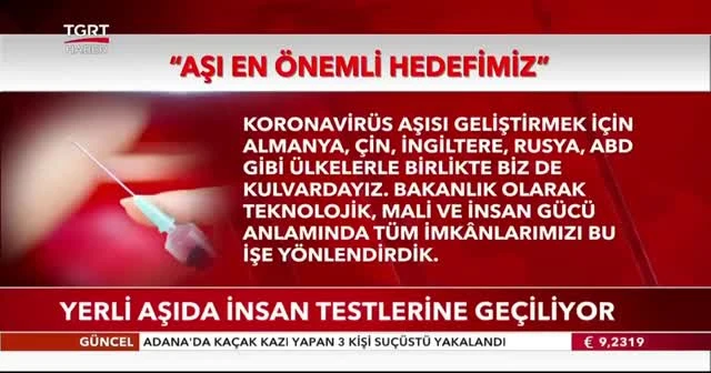 Yerli aşıda insan testlerine geçiliyor