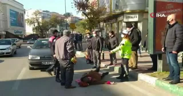 Araba çarpan yaşlı kadının feryadı yürekleri dağladı