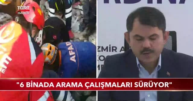 Bakan Kurum: 6 binada arama çalışmaları sürüyor