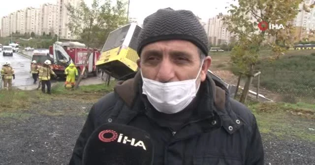 Faciadan dönülen otobüs kazası kamerada