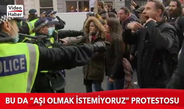 İngiltere'de "Aşı olmak istemiyoruz" protestosu