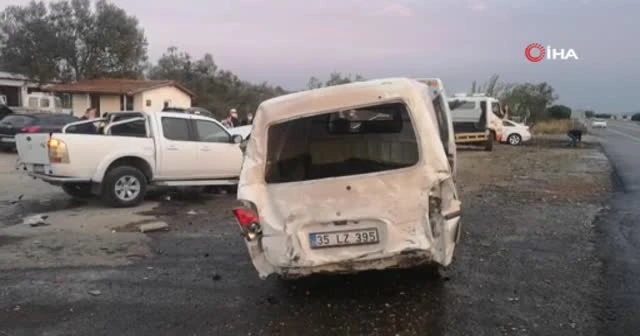 Kamyonun 11 aracı biçtiği anlar