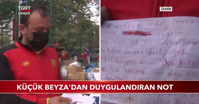 Küçük Beyza'dan duygulandıran not