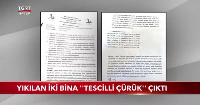 Yıkılan iki bina 'tescilli çürük' çıktı