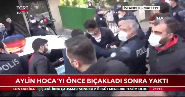 Aylin Hoca’yı önce bıçakladı sonra yaktı