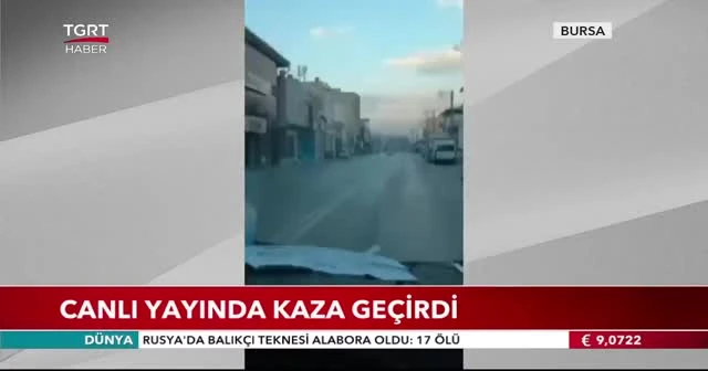 Canlı yayında kaza geçirdi