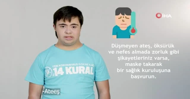 Down sendromlu 14 çocuk, korona virüsle mücadeleye karşı 14 kuralı anlattı