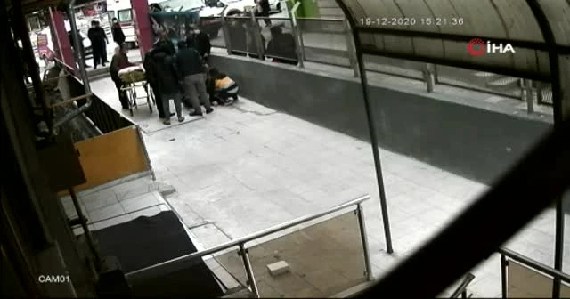 Genç avukatın düştüğü anlar güvenlik kamerasında