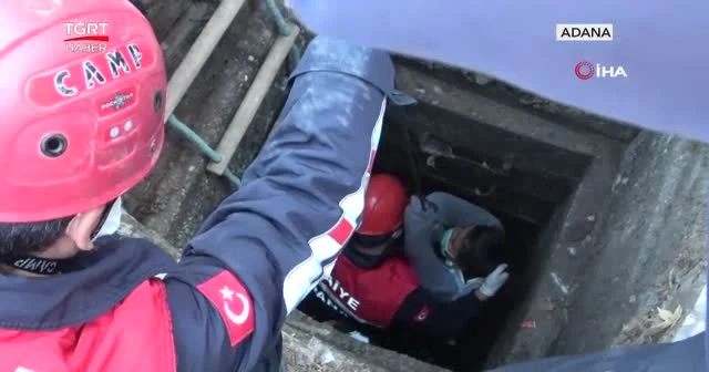 Hamile kadın kanalizasyona düştü