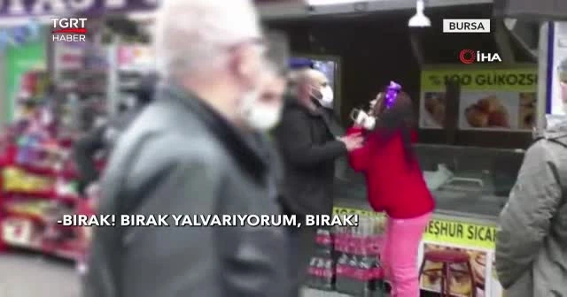 Maske takmayan kadın polise saldırdı