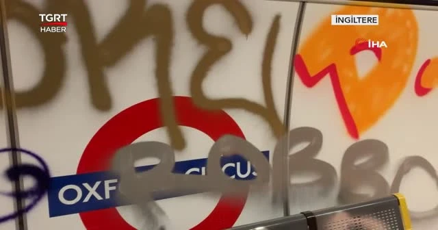 Metro istasyonuna grafiti çizdiler