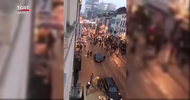 Brüksel'de polis şiddetine tepki