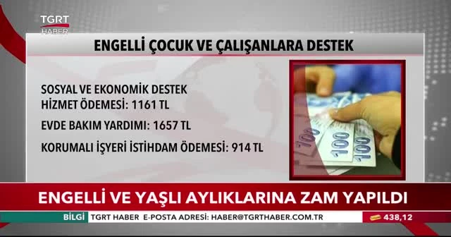 Engelli ve yaşlı aylıklarına zam yapıldı