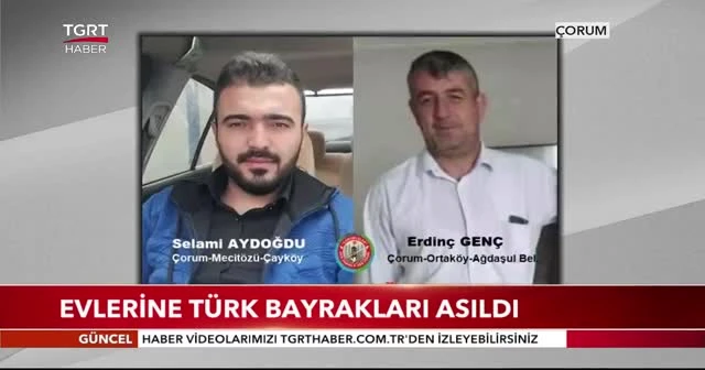 Evlerine Türk bayrakları asıldı