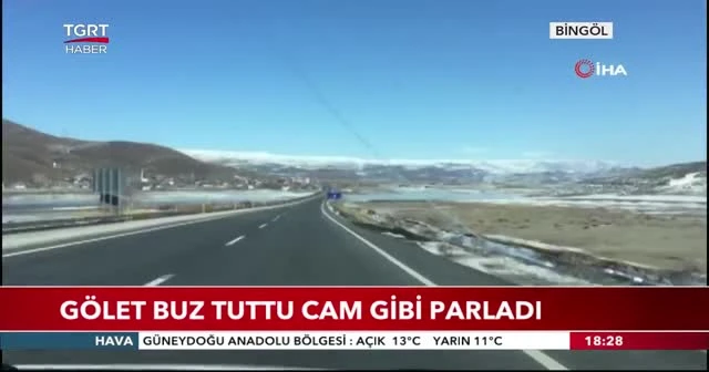 Gölet buz tuttu, cam gibi parladı