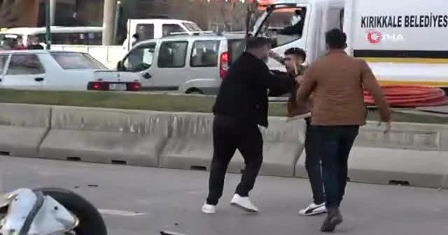 Kazadan çocuğunu kucağına alarak kaçtı