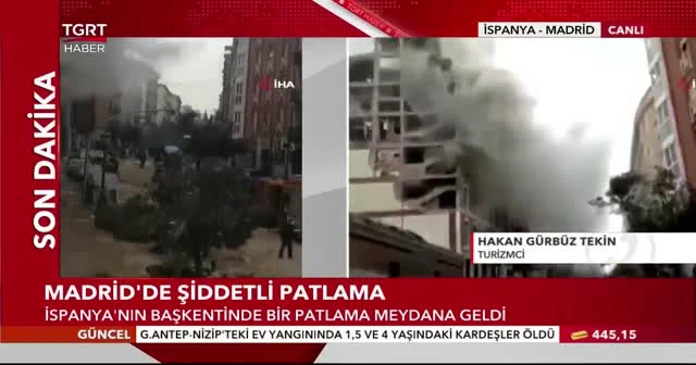 Madrid'de şiddetli patlama: En az 2 ölü