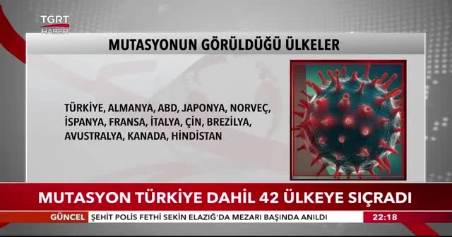 Mutasyon Türkiye dahil 42 ülkeye sıçradı