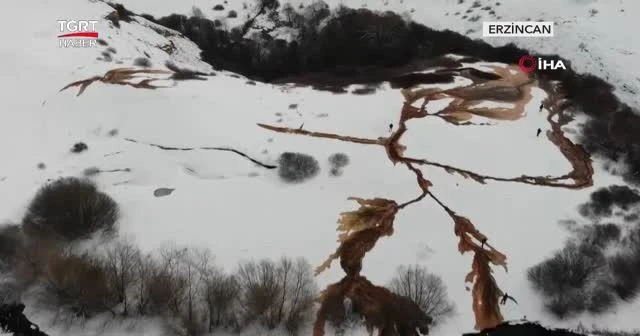 Otlukbeli Gölü eşsiz bir manzaraya büründü