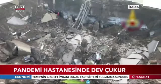 Pandemi hastanesinde dev çukur