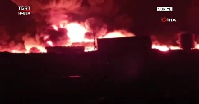 Petrol tankerleri alev alev yandı