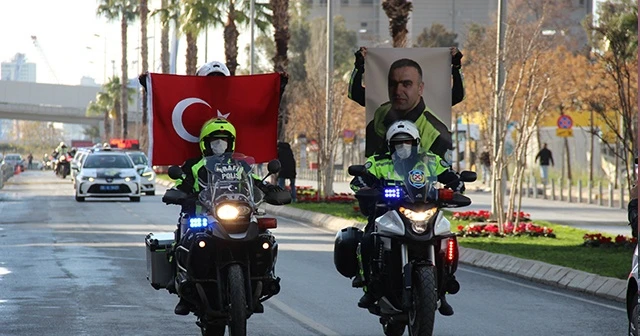 Şehit Fethi Sekin'in mesai arkadaşlarından kortej