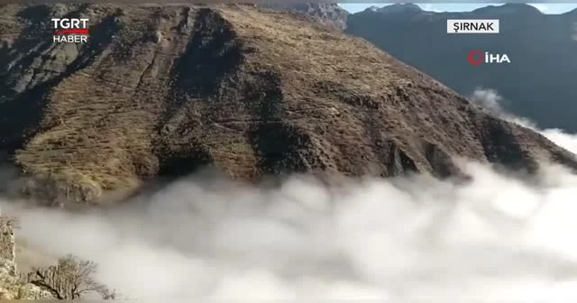 Sis bulutu ve kar görsel şölen oluşturdu