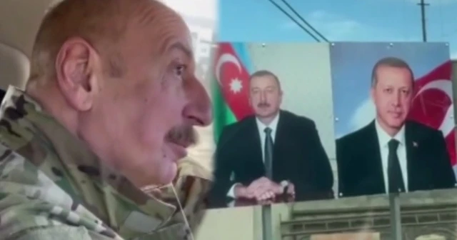 Şuşa'da Cumhurbaşkanı Erdoğan ve Aliyev'in pankartları dikkat çekti