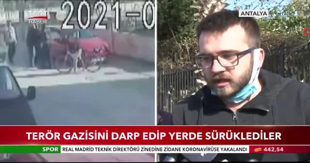 Terör gazisini darp edip yerde sürüklediler