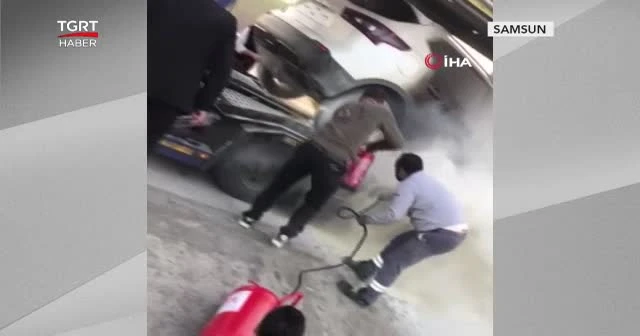 Tır'ı yanmaktan vatandaşlar kurtardı