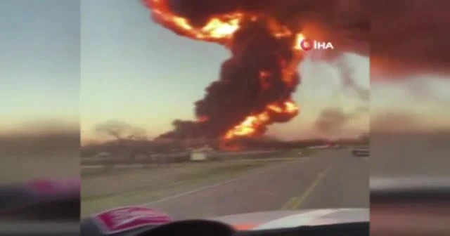 ABD’de petrol taşıyan tren ile tır çarpıştı