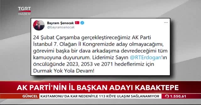AK Parti’nin İstanbul il başkan adayı Kabaktepe