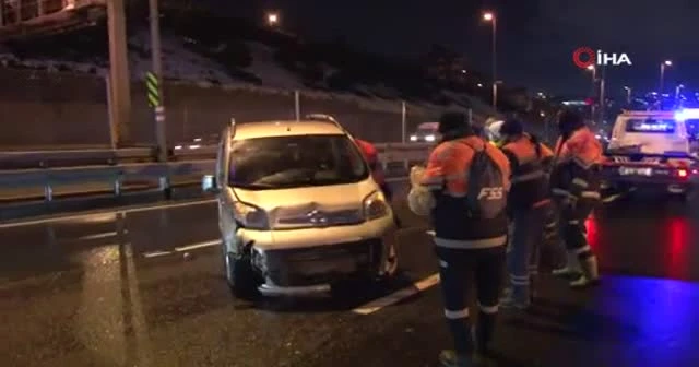 Alkollü sürücünün aracı Haliç Köprüsü’nde takla attı
