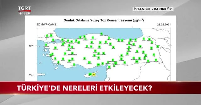 Avrupa'yı etkisi altına alan çöl tozları artık Türkiye'de