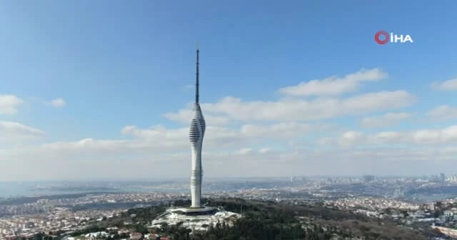 Çamlıca Kulesi'nin son hali havadan görüntülendi