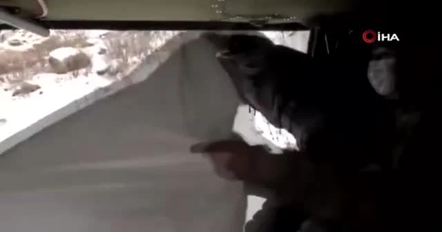 Dağda aç kalan keçilerin imdadına Mehmetçik yetişti