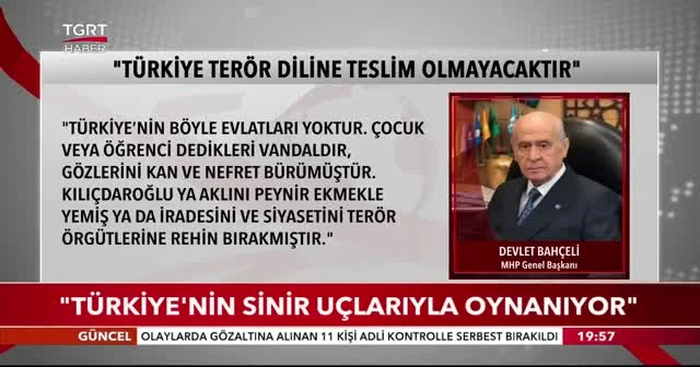 Devlet Bahçeli: Eşkıyalar ülkemize meydan okuyor
