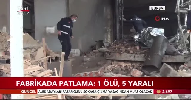 Fabrika'da patlama:1 ölü 5 yaralı