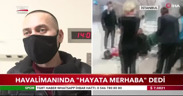 Havalimanında "hayata merhaba" dedi