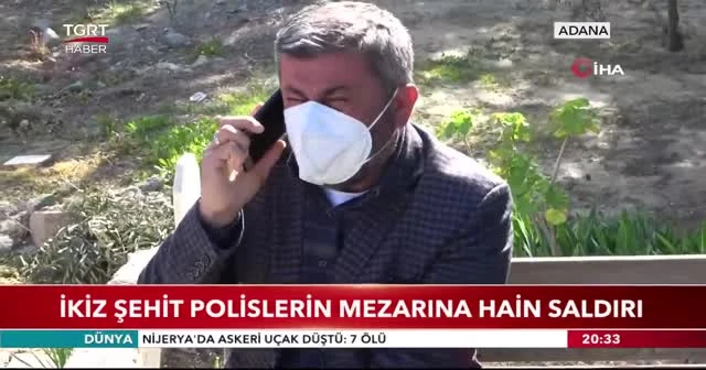 İkiz şehit polislerin mezarına hain saldırı