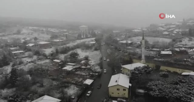 İstanbul'da kar yağışı havadan görüntülendi