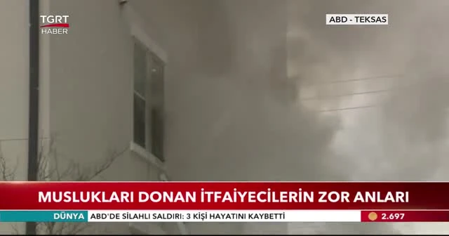Muslukları donan itfaiyecinin zor anları