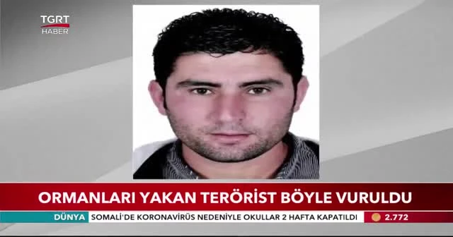 Ormanları yakan terörist böyle vuruldu