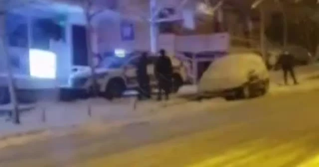 Polis ekiplerinin kar kazası