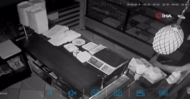 Sadaka kutusunu çalan hırsız kameraya yansıdı